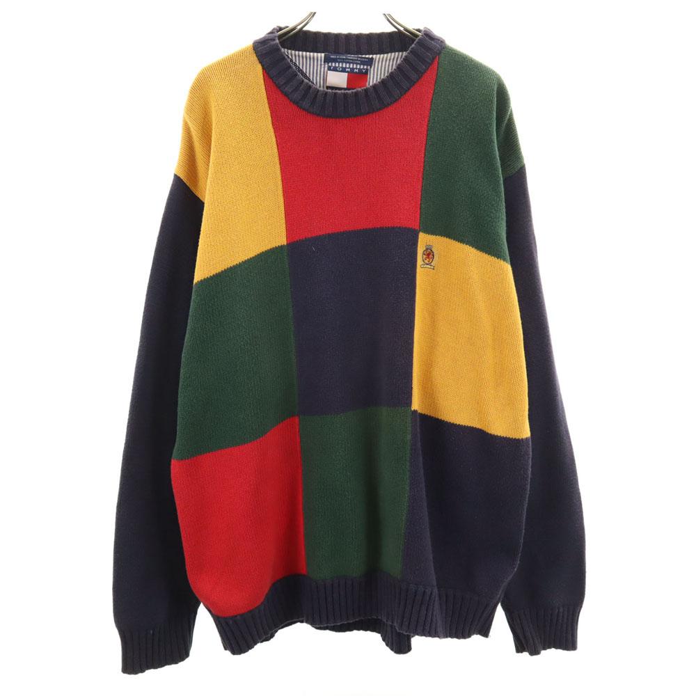 TOMMY HILFIGER 90s Old Flag Tag Long sleeve knit XL Multi sweater Men's Used