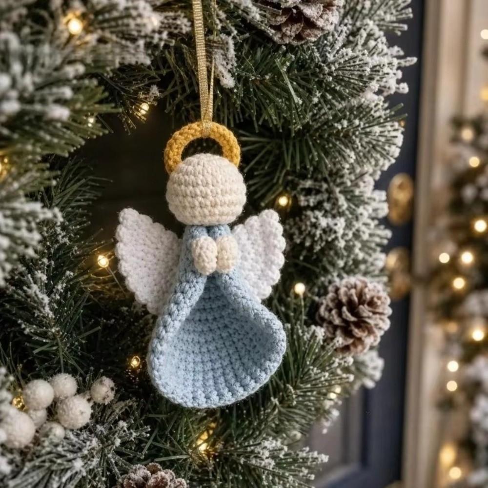 Cute Angel Doll Craft Making Kit Wings Girl Knitted Angel Pendant Crochet Angel DIY Kit Xmas Gift