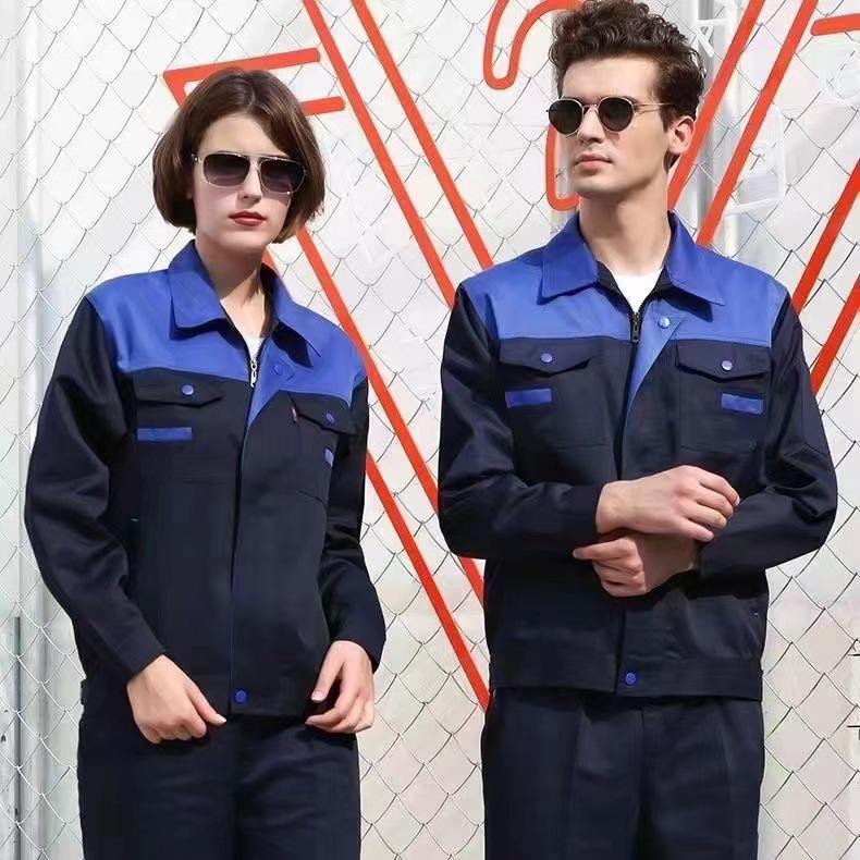 Men's and Women's Long-Sleeve Workwear Set - Durable, Wear-Resistant, Ideal for Factory and Auto Repair.