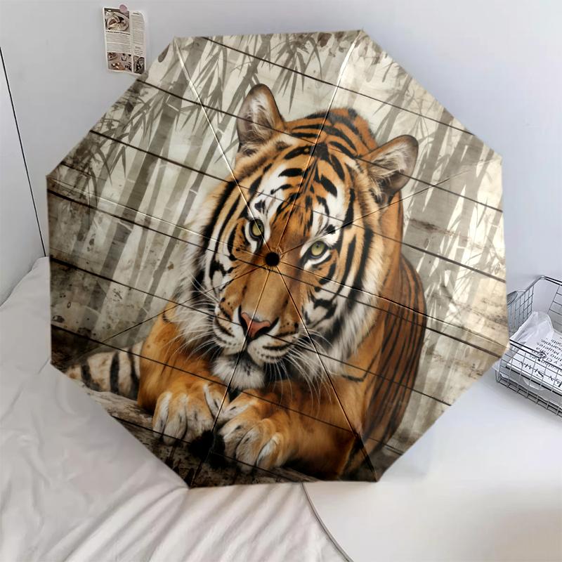 1 PC Automatic Folding Umbrella - African Animals Pattern, Portable & Foldable Design with 8 Ribs, Christmas Birthday Gifts