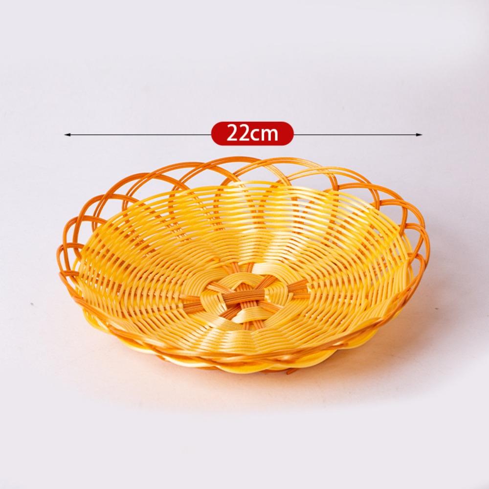 

Hardness Woven Serving Baskets Bread Fruit Vegetables Baskets Restaurant Serving Tabletop Display 22cm