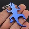 Multifunction Cartoon Aluminum Lizard Shape Keychains Alloy Bottle Opener Keys Ring Openers Corkscrew