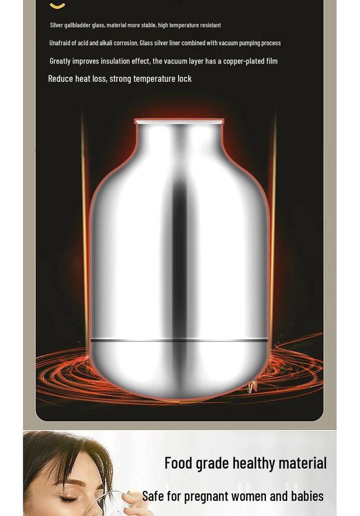 Large Capacity Glass Lined Thermos Flask - Portable Teapot & Warming Bottle