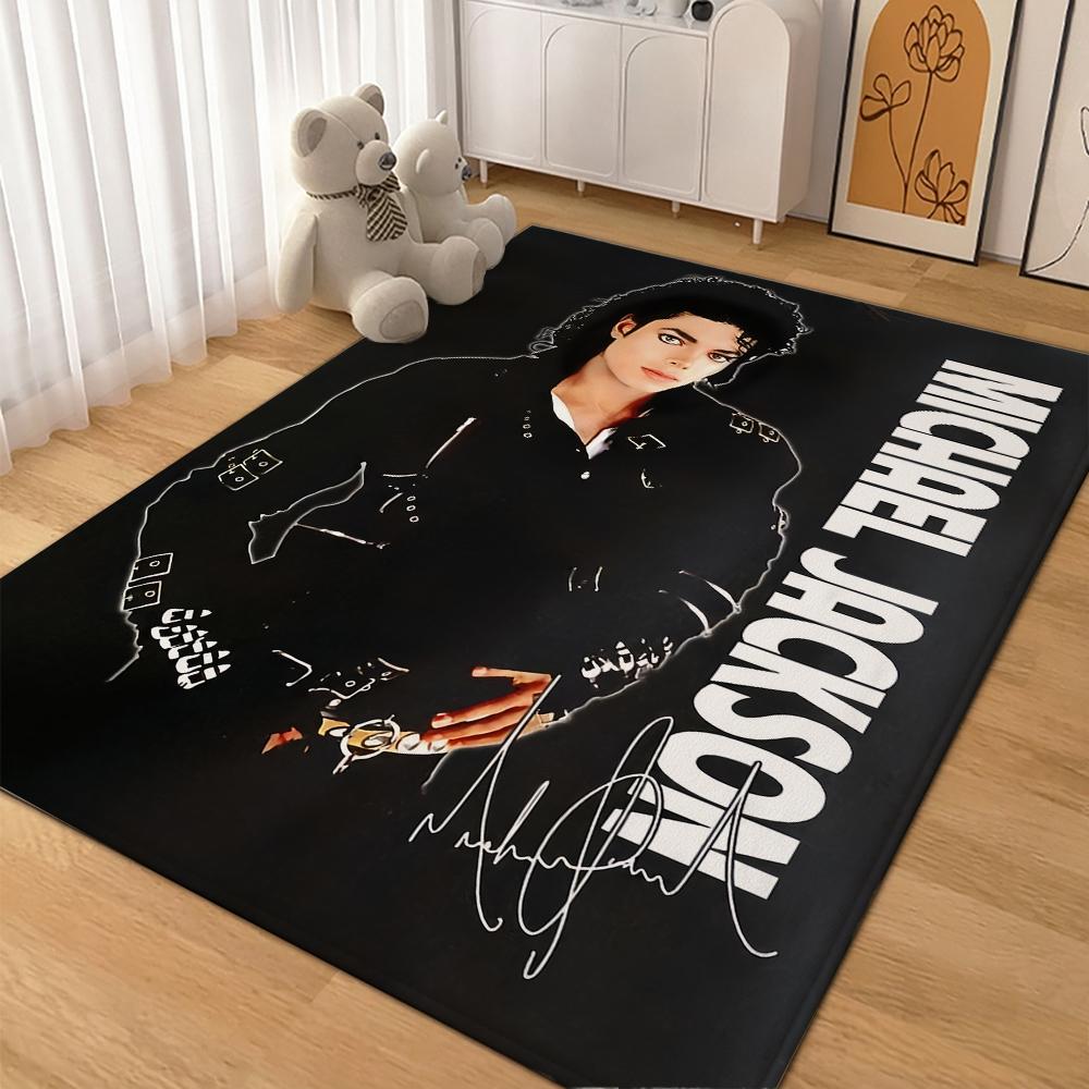 Michael Jackson Portrait Signature Printed Rug Absorbent Nonslip Carpet For Hallway Balcony Study Home Party Decor Halloween Gift