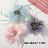 Handmade Feather Brooches Exquisite Pearl Crystal Flower Corsage Hair Accessories Lace Artificial Flower for Pin