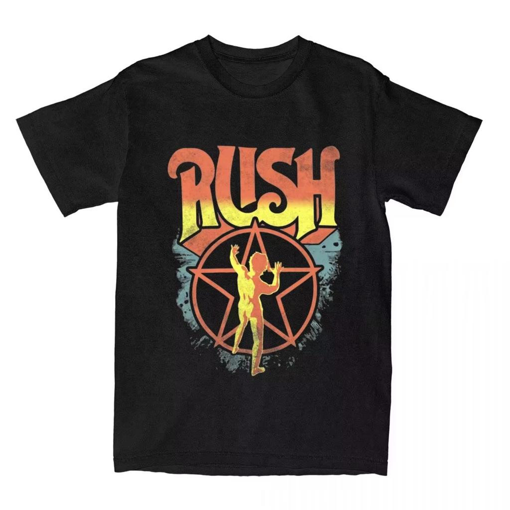 Rush Rockband Sommer Mode T-Shirt Baumwolle Rundhals Kurzarm Lässiger Druck 1981 Tour Hohe Qualität