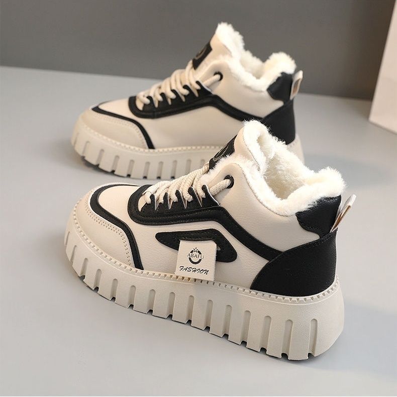 2025 Spring New Versatile Casual Muffin Women's Shoes Popular Thick-soled High-top Dad Shoes Ins Tide 2025 Autumn and Winter