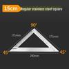 1m Stainless Steel & Aluminum Alloy Ruler, 50cm Measuring Tool, 15/20/30 Thickened Steel Plate, Straight Square Design