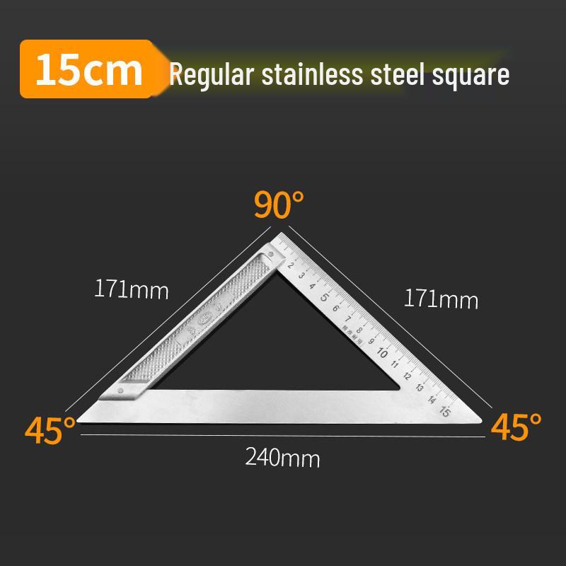 1m Stainless Steel & Aluminum Alloy Ruler, 50cm Measuring Tool, 15/20/30 Thickened Steel Plate, Straight Square Design