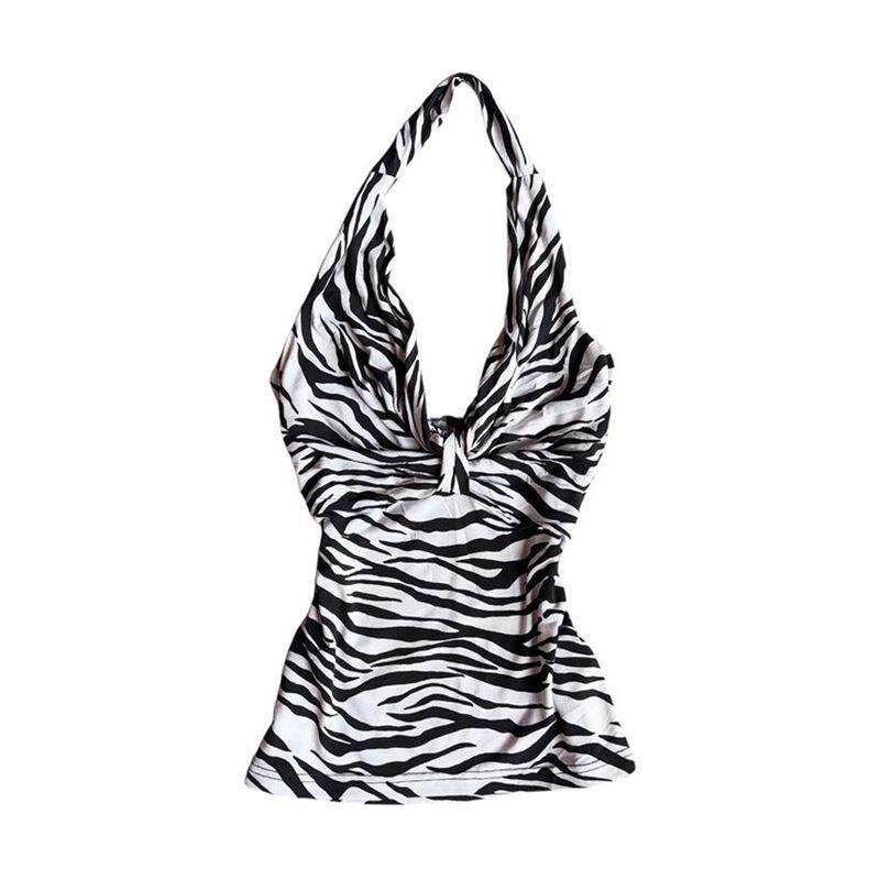 2025 Summer New Style American Sweet and Spicy Style Leopard Print Sexy Suspender Top for Women