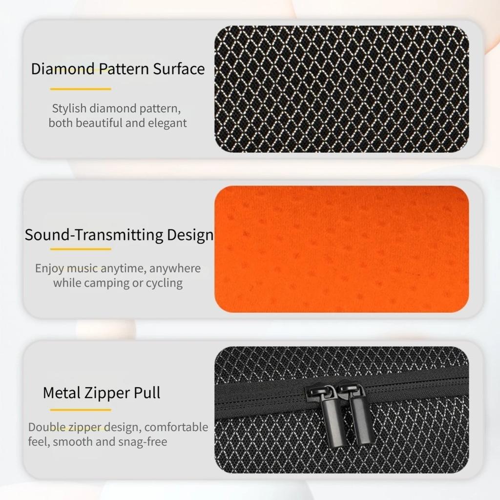 Hard EVA Storage Case For Xiaomi Sound Party Pro Speaker Shock Absorbing Travel Carry Bag With Handle And Strap Black Orange