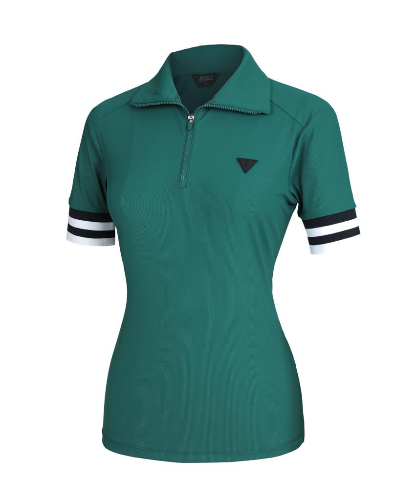 2ELA Ribline Women'S Polo Half-Zip Short Sleeve T-Shirt 4 Colors