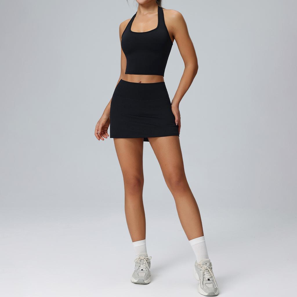 Cross-Border Tennis Skirt Set For Women, Outdoor Training, Badminton Sportswear Set, Running Fitness Wear, Two-Piece Set