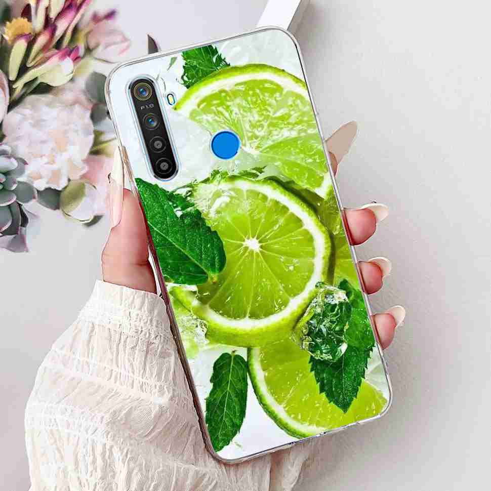 For Realme 5 RMX1911 6.5" Case Fashion Colorful Flower Soft Silicone TPU Cover For Oppo Realme5 RMX1919 Butterfly Bumper Shell