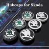 Ycpry6 55/65MM Car Styling Wheel Center Covers Hub Caps Replacement For Skoda Octavia Rapid Kodiaq Karoq Fabia Kamiq Superb Derivativ