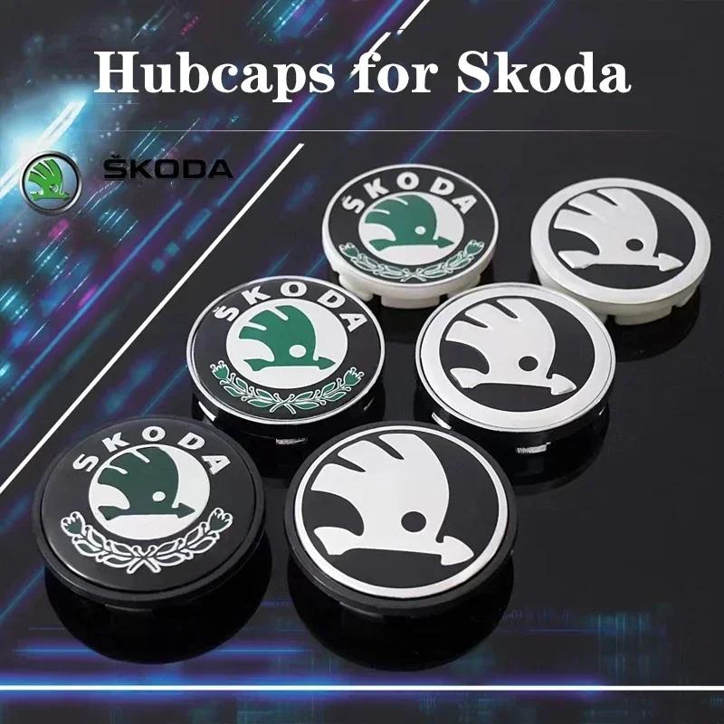 Ycpry6 55/65MM Car Styling Wheel Center Covers Hub Caps Replacement For Skoda Octavia Rapid Kodiaq Karoq Fabia Kamiq Superb Derivativ