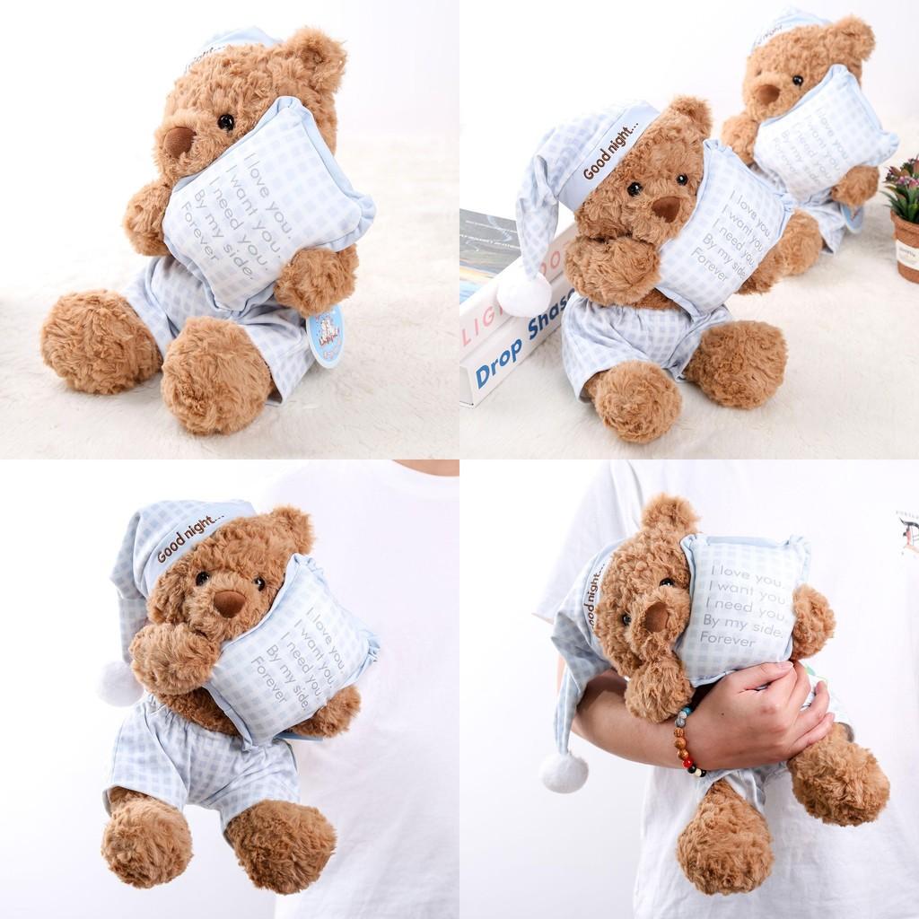 Bear Teddy Plush Toy Sleepwear Style Short Fabric Children Festival Doll Gift