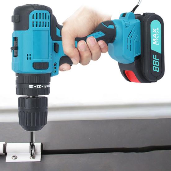 21V Electric Drill Cordless Powerful Multifunction Variable Speed Impact Driver with 27Pcs Accessories