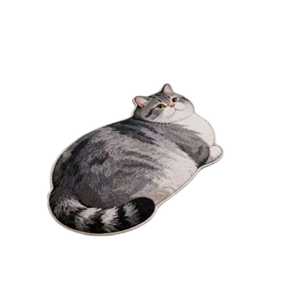 

40*60cm Cute Cat Crystal Velvet Floor Mat Ginger Cat Russian Blue Bathroom Carpet Abrasion-resistant Soft Floor Mat