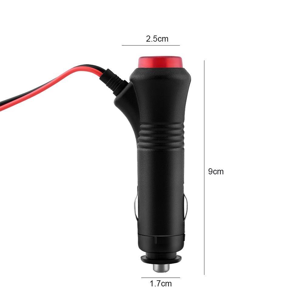 Akozon Cigarette Lighter Plug Wire, 1.5m Male Car with Cigarette Lighter Socket, Power Plug Adapter, On/Off Switch Fuse, , 24v