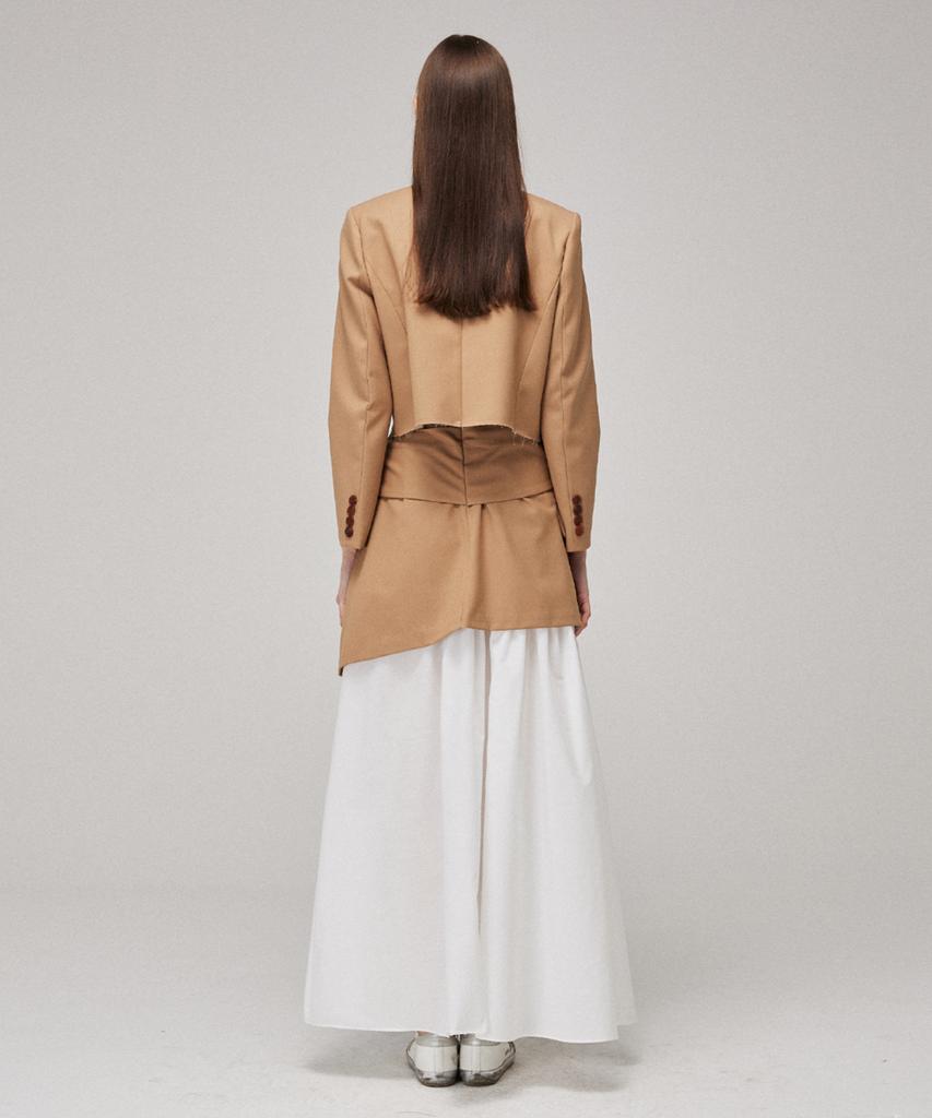 Meuameu Blazer Crop Layered Skirt