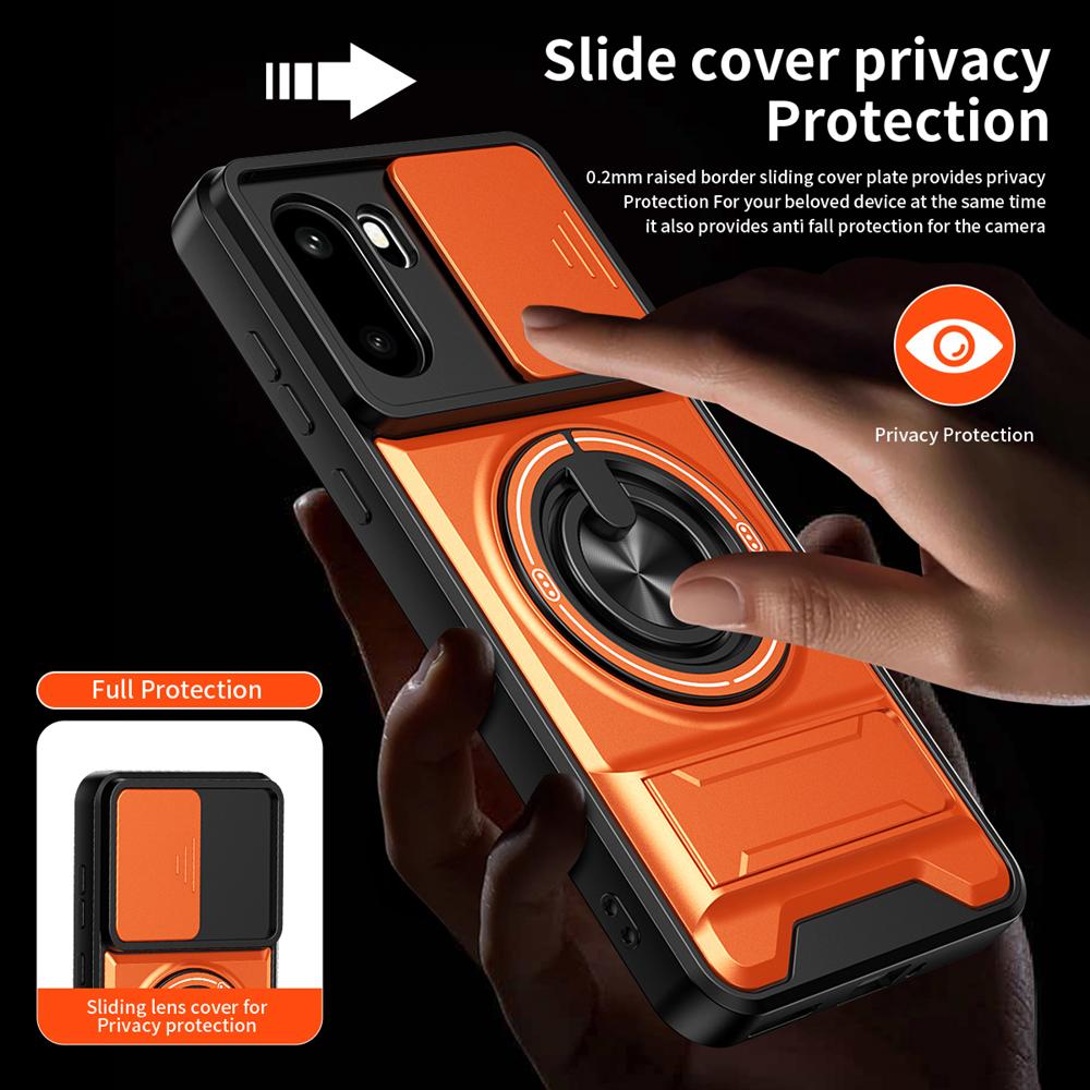 KEYSION Magnetic Phone Case for OnePlus 15R 5G 1+ Ace 6 6T Slide Camera Protection Upright Kickstand Ring Shockproof Back Cover
