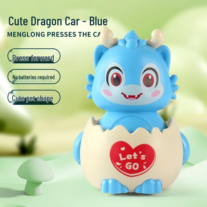 Children's Year of the Dragon Dinosaur Toy Car: Cute Press-and-Go Eggshell Design