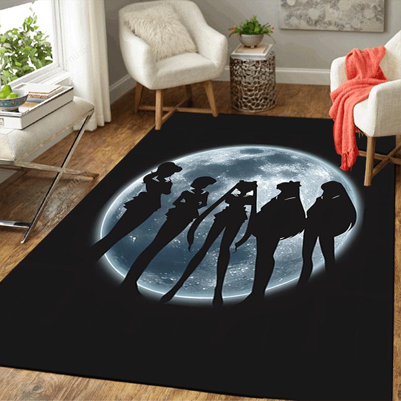 1pc Sailor Moon Pattern Area Rug, Anti Slip Non Shedding Stain Resistant Carpet