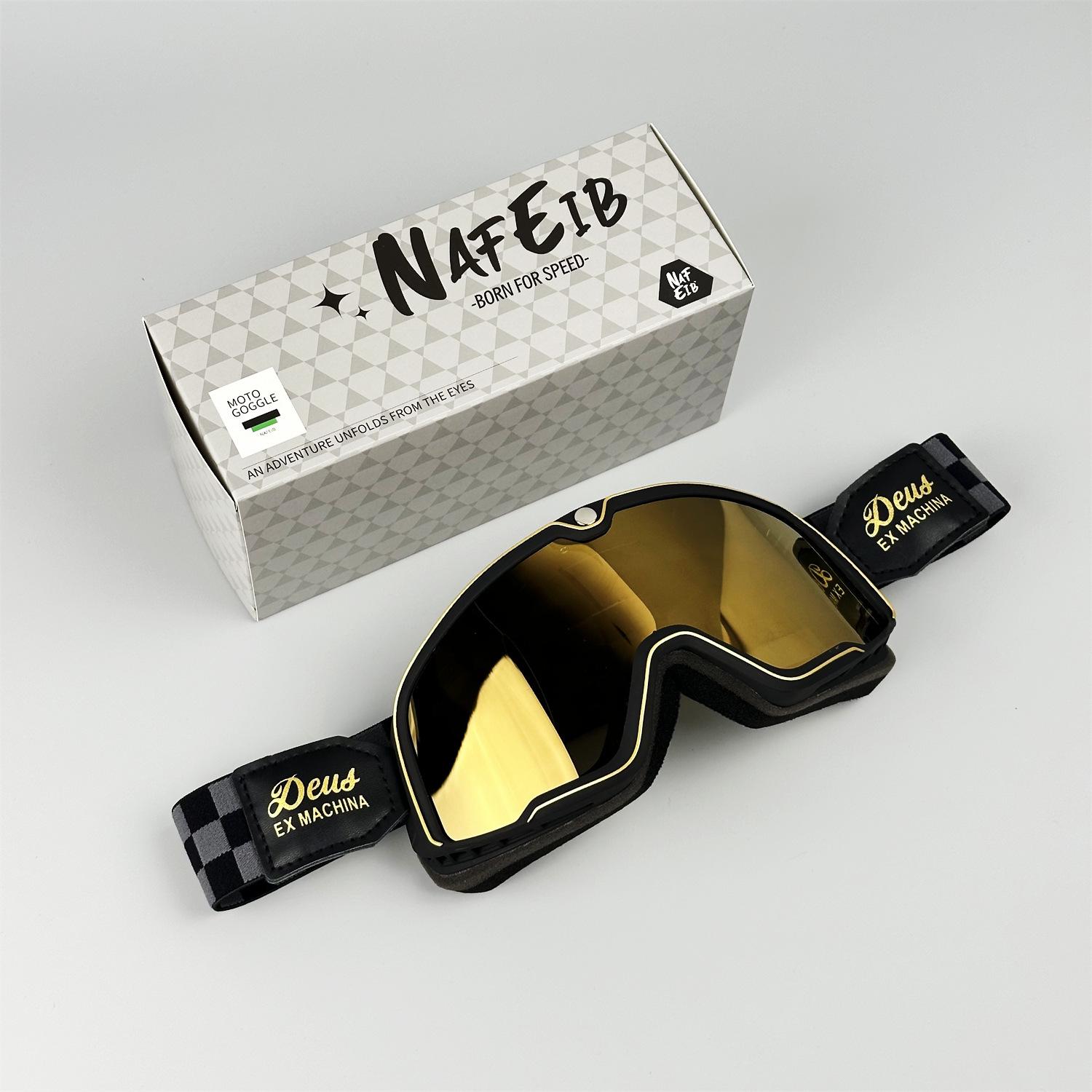 DEUS Retro Motorradbrille: Winddichte & Staubdichte Vintage Outdoor-Radsportbrille
