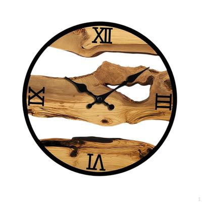 30cm Wooden Wall Clock, Home Decor, Rustic, Silent, Decorative, for Nursery, Office, Living Room And