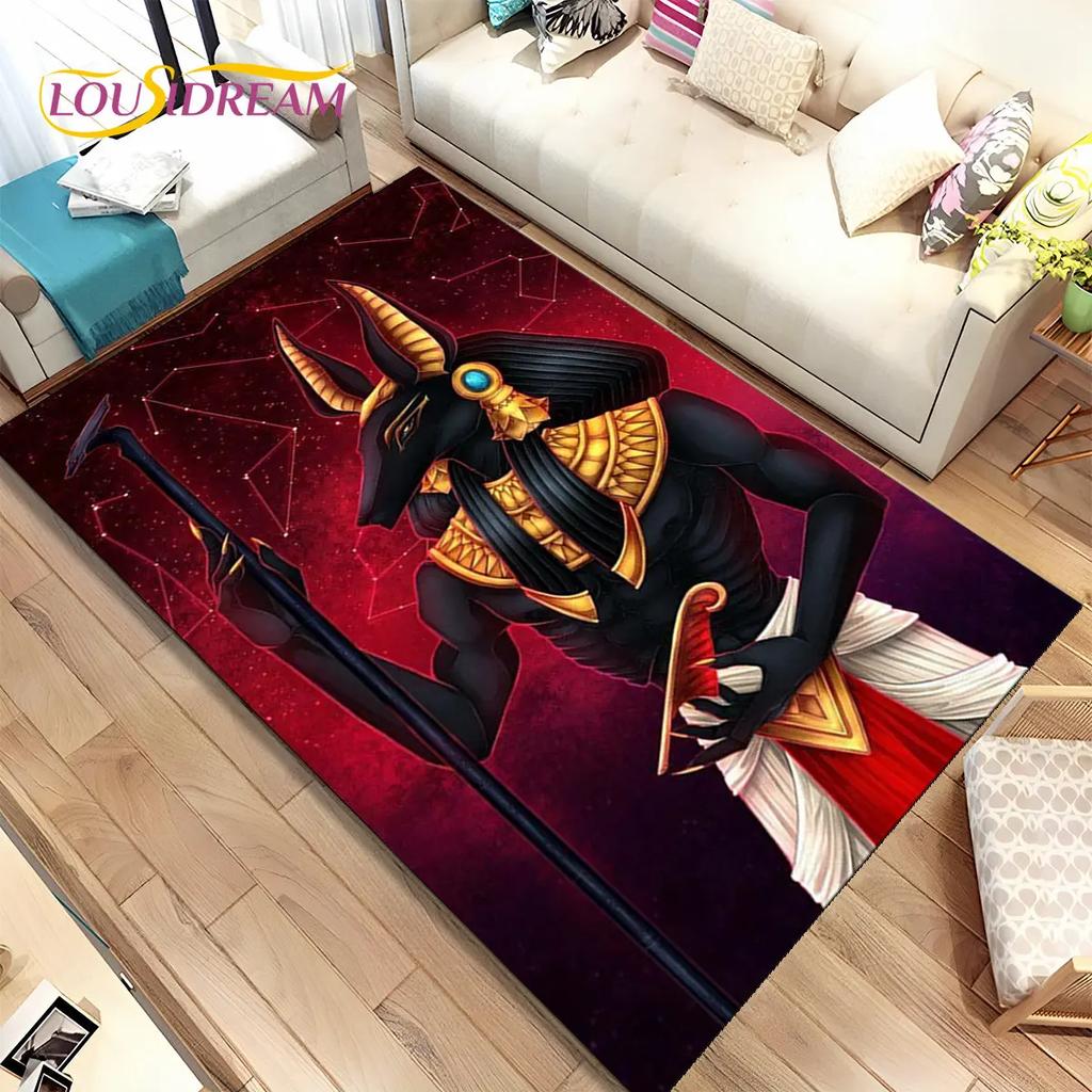 HD Egypt Death Anubis Mythology Horus Area Koberec,Koberec pro domácí Obývací pokoj Ložnice Pohovka Rohožka Kuchyň Dekor,Protiskluzová podložka
