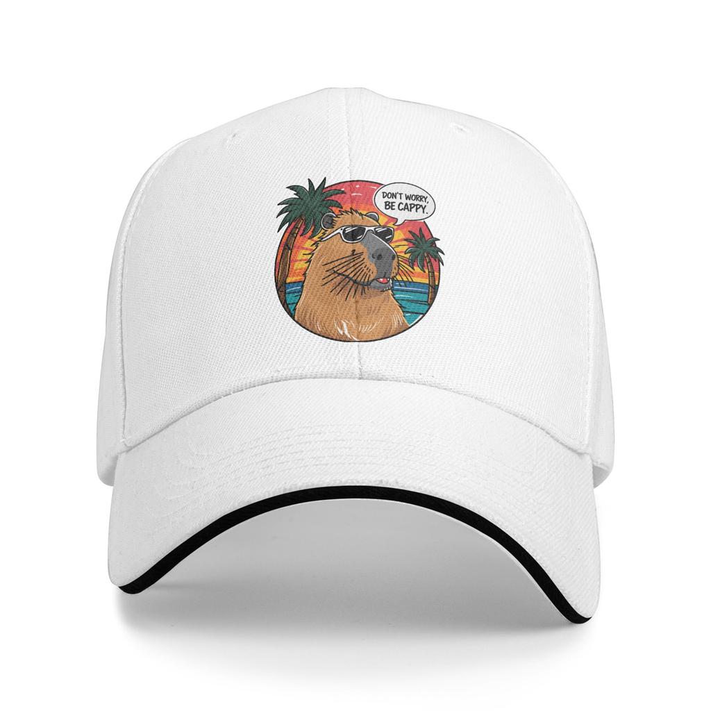 Capybara Dont worry Be Cappy Casual Baseball Cap Summer  Trucker Hat Tennis Skate Hip Hop Hats Women Men y2k Cool Baseball Caps