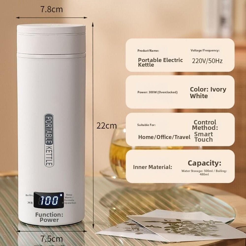 316 Edelstahl Reise-Wasserkocher Tragbare Smart-Wasserflasche für Büro, Wohnheim oder Reise