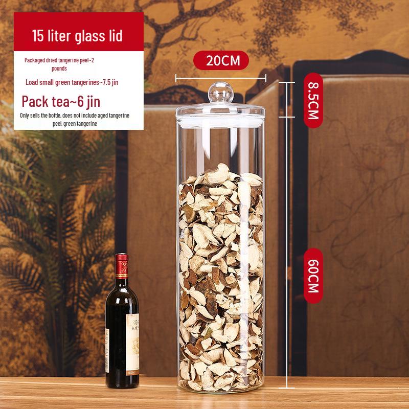 Large Glass Food-Grade Storage Jar for Dried Tangerine Peel and Tea Sealed for Freshness