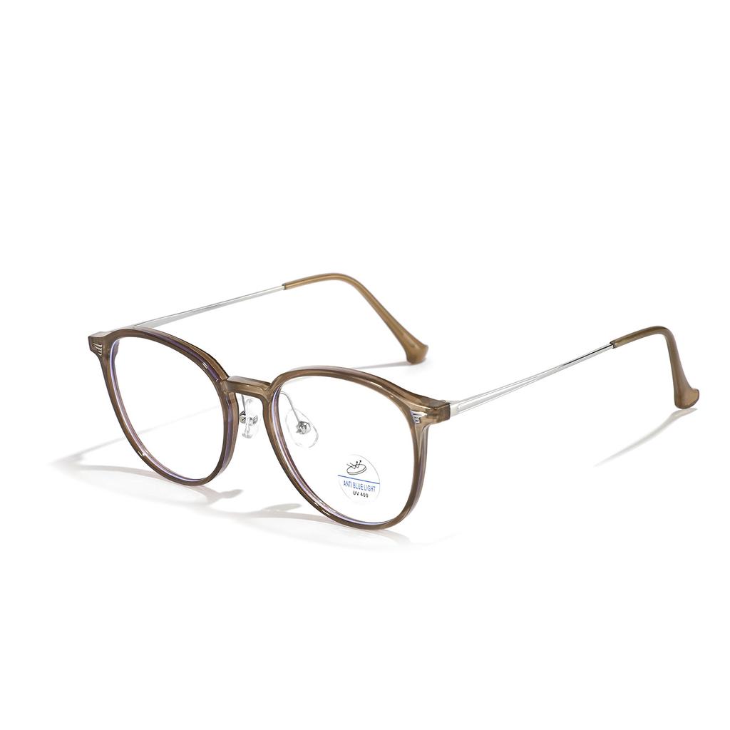 Round Glasses 9301 Glasses Women'S Retro Semi-Metal Frame Men'S Flat Glasses