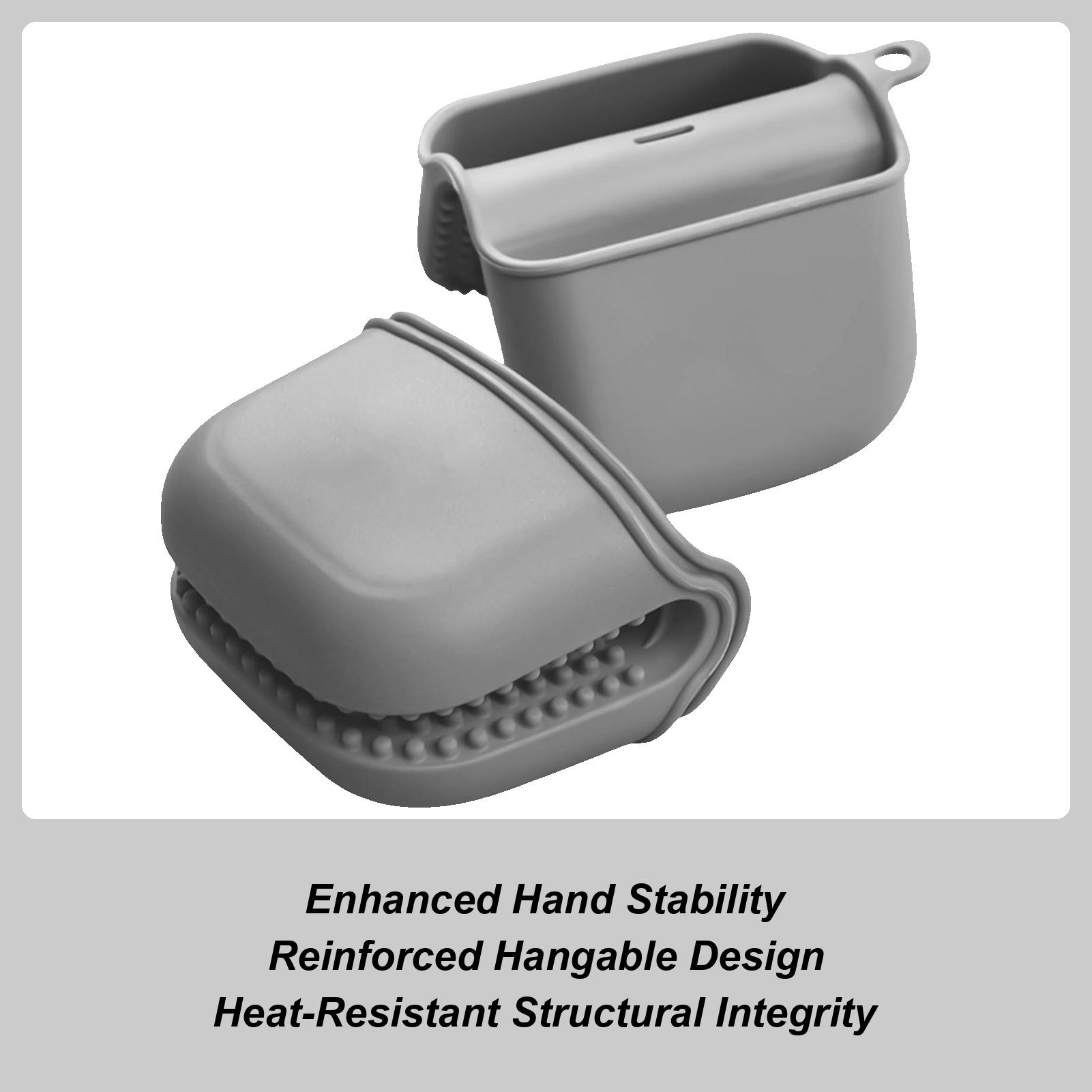 1 Pair Silicone Oven Mitts Oven Utensils Safety Gloves Non-slip Grip Insulated Gloves Cooking Safety Mitts For Baking Grilling CN