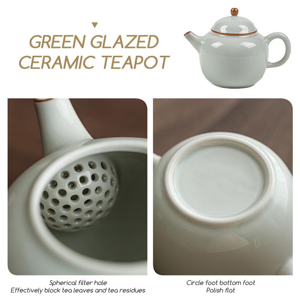 Chinese KungFu Teapot 3,Retro Ceramic Tea Kettle For Home Decoration