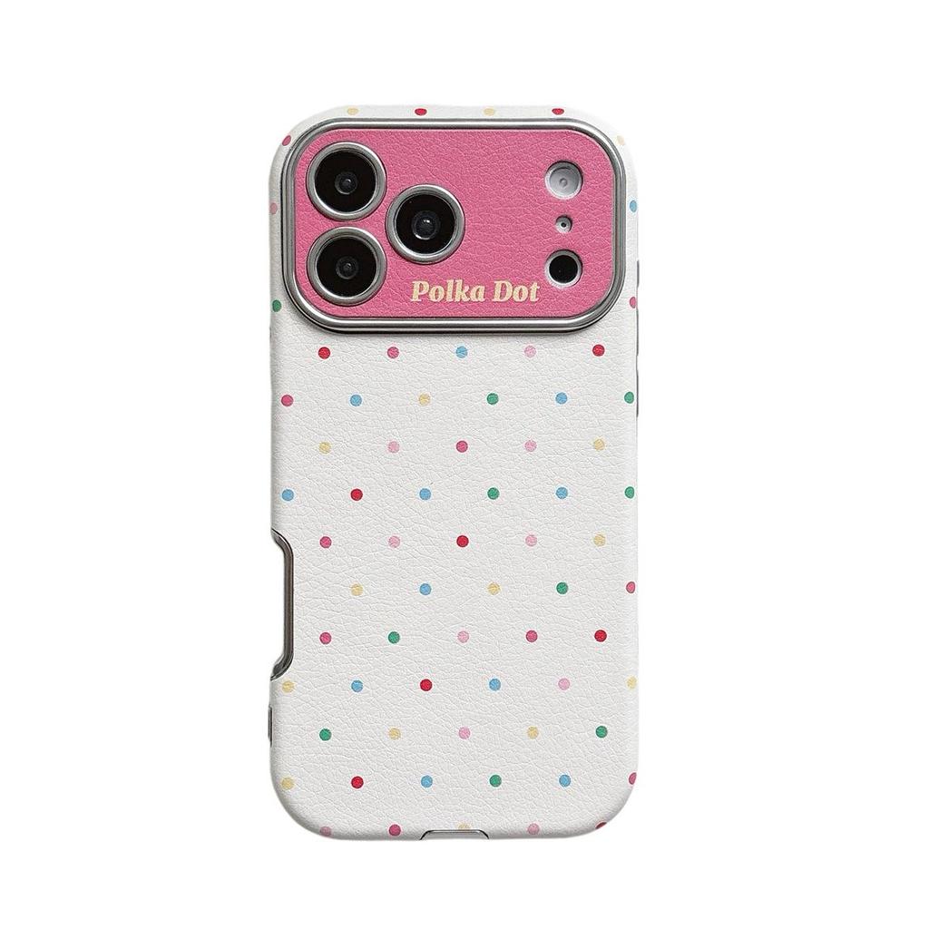 Large Window Color Polka Dot iPhone 15/14 Compatible, 17/16 PRO MAX Drop-proof Case