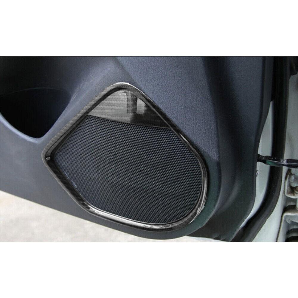 ABS For Mazda 3 Axela 17-2018 Carbon Fiber Inner Door Speaker Ring Cover Trim 4P