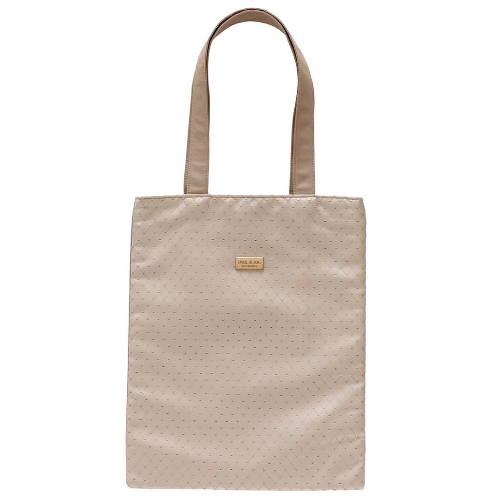 Paul Joe Accessoires Eco Bag Shopping Bag A4 Size Quilted Pattern Ladies Beige & 001702-0001