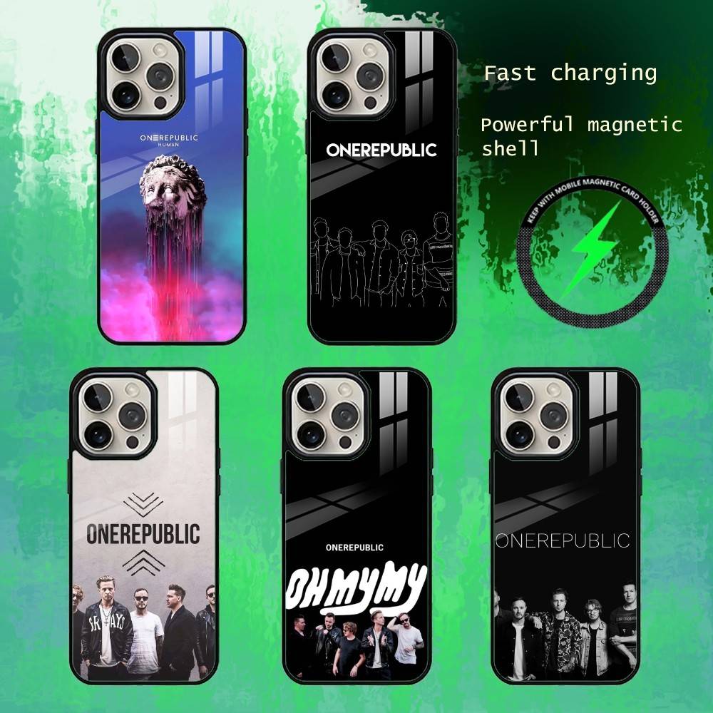 O-One-Republic Printed Phone Case For iPhone17,16,15,14,13 Plus,Pro Max Magnetic For Magsafe Wireless Charging
