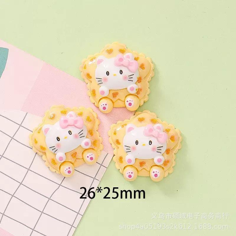 10 Pcs New Kawaii Cartoon Cute Brightnoodles Popcorn Cat Series Flatback Resin Diy Miniatures Scrapbook Decor Craftsa144