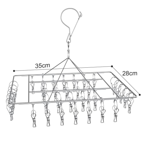 VECELO Clothes Drying Rack, 40 Clothespins, 28 X 36 Cm, WJ9