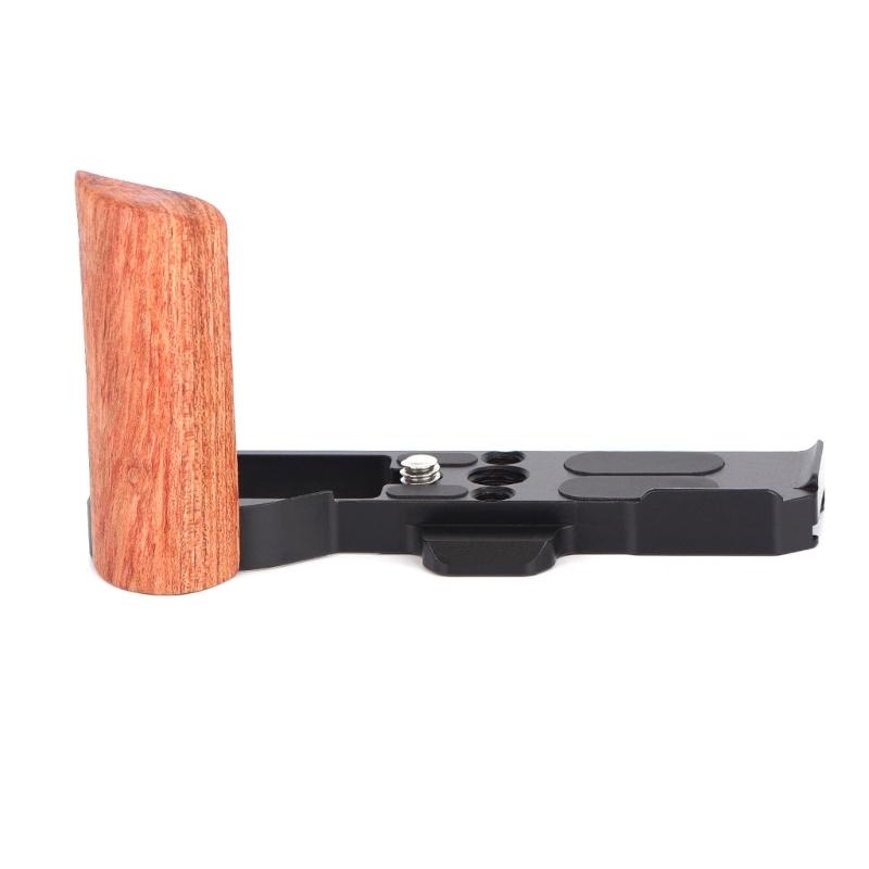 Quick Release L Plate with Wood Handle for GR4 Camera Wood Handgrip Camera Tripod QR Plate Board Replacement