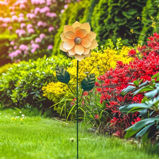 Metal Flower Stake Decorative Garden Stake Outdoor Ground Insert Flower Stake