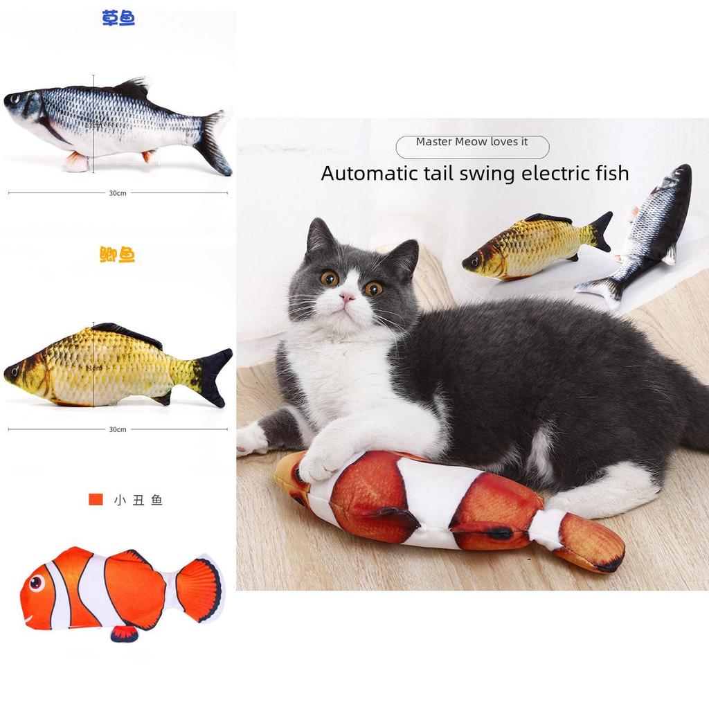 Bionisches Fisch-Haustierspielzeug mit beweglichem Schwanz für Katzen und Kleintiere