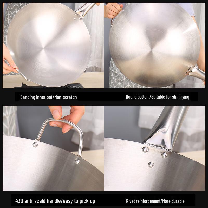 Stainless Steel Round Bottom Wok