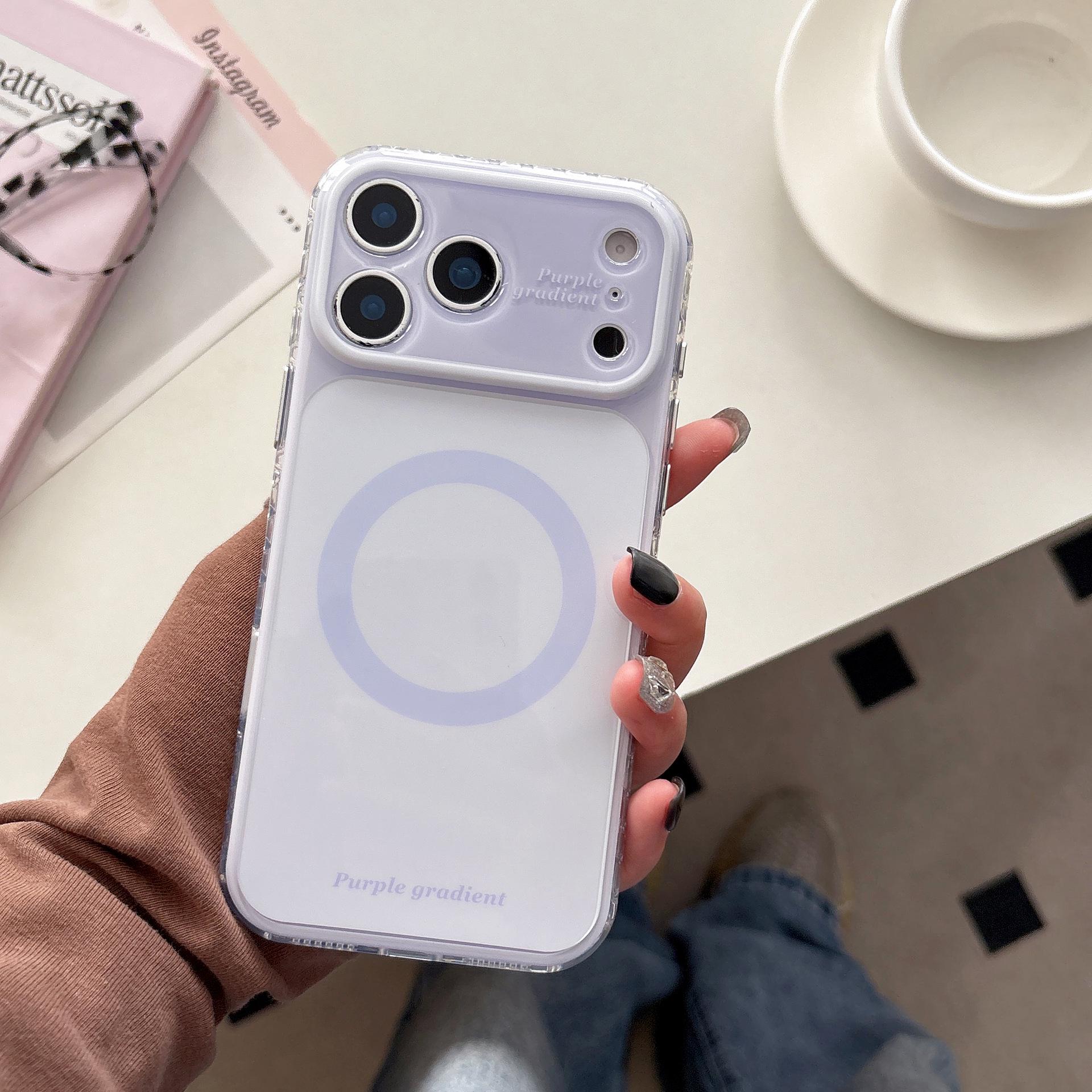 

Korean Minimalist Magnetic Solid Color Case for iPhone 17 Pro Max/16 Pro iPhone 17 Pro Max светло-фиолетовый