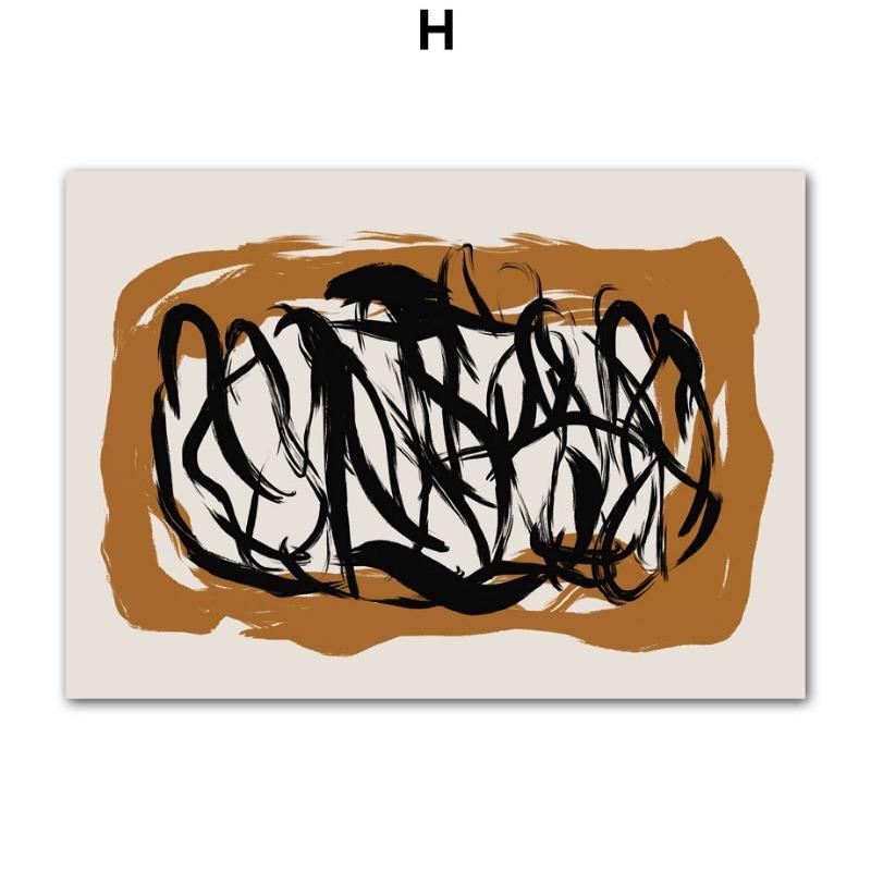 Abstract Matisse Black Leavf Lines Flower Girl Mountain Wall Art Canvas Painting Posters Prints Pictures For Living Room Decor