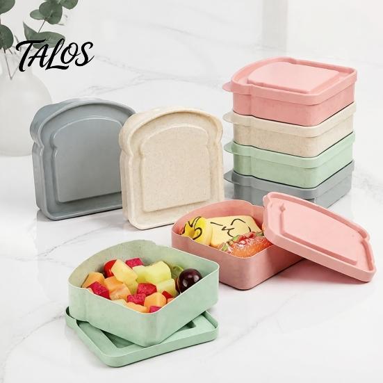 Portable Lunch Box for Kids Sandwich Containers, Toast Shape Box, Food Storage Case Personalized Accessory Outdoor Picnic, Keeper Bread Container